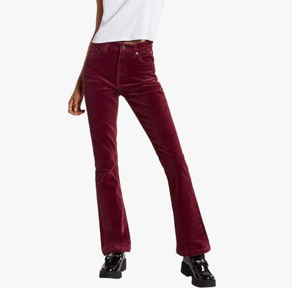 VOLCOM Women’s 25 Rust Crimson Corduroy Stoned Bootleg Boot Cut Pants in EUC - Picture 4 of 16